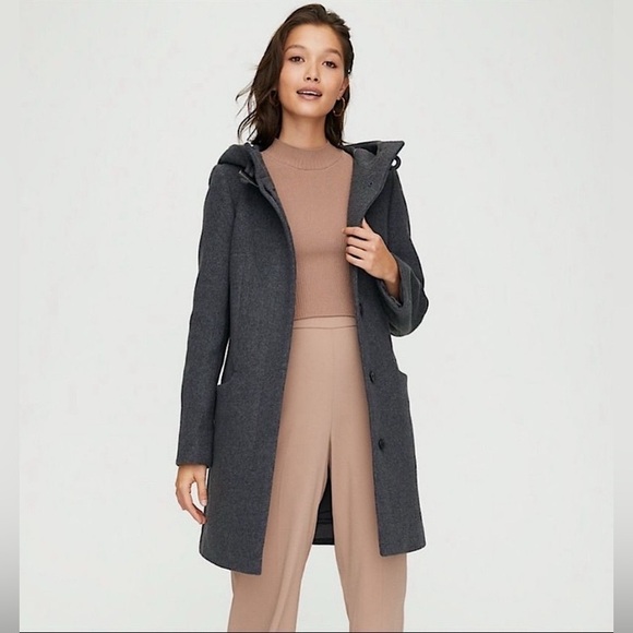 Aritzia Jackets & Blazers - NEW Aritzia Babaton Wool Hooded Coat - Grey Size L